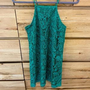 Green Lace Mini Dress, Size Small